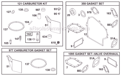 Page I Diagram and Parts List for 19B400  Briggs and Stratton Engine